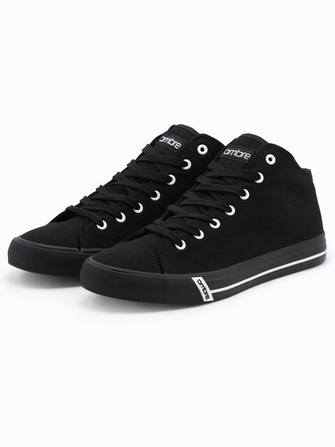 Men's shoes sneakers with contrasting elements - black V2 OM-FOTH-0125