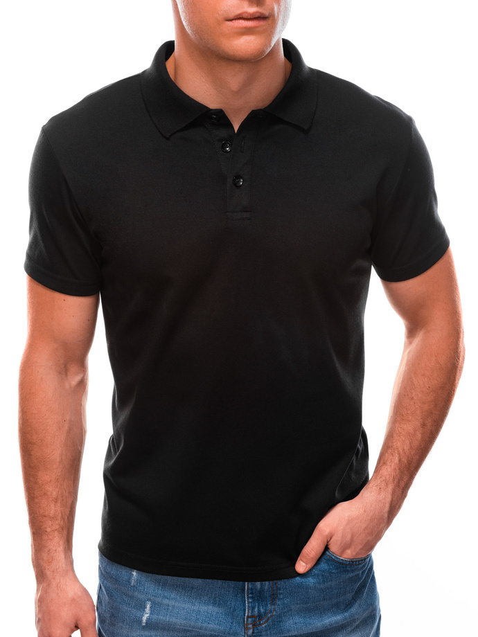 Men's plain polo shirt S1600 - black