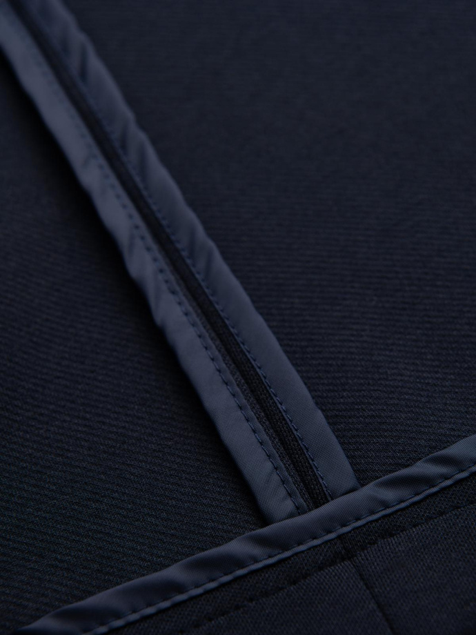 Men's SLIM knit jacket with subtle texture - navy blue V3 OM-BLZB-0101