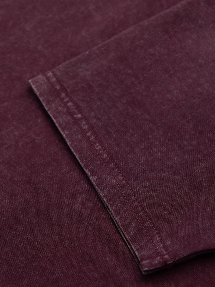 Men's T-shirt with wash effect - burgundy V3 OM-TSWT-0116