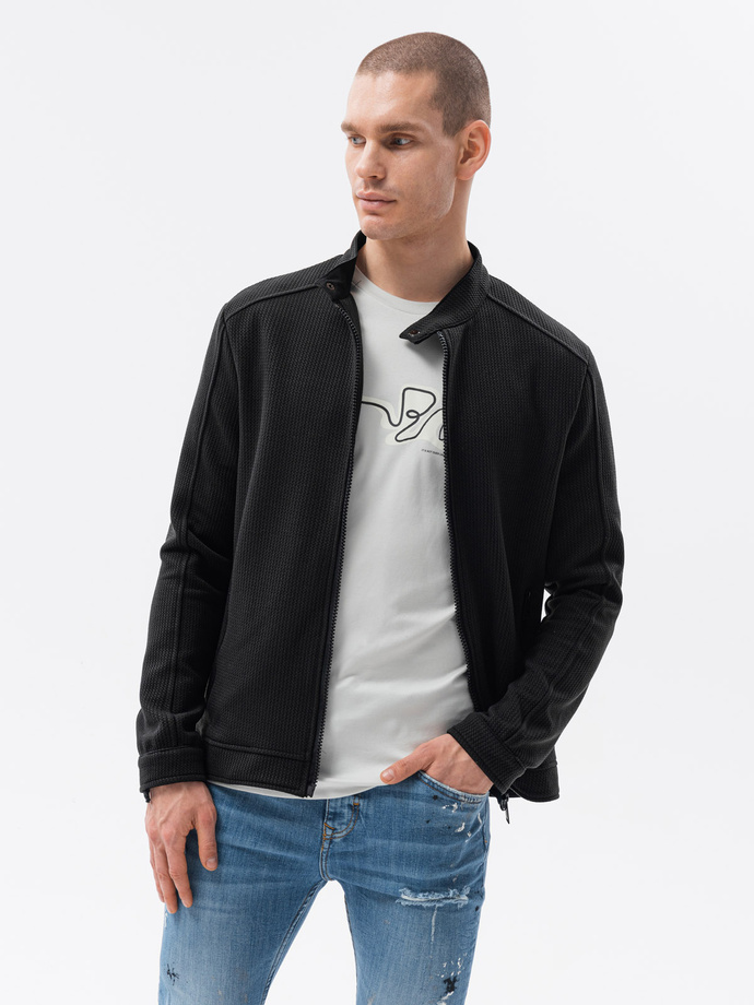 Men's mid-season jacket  - black C453