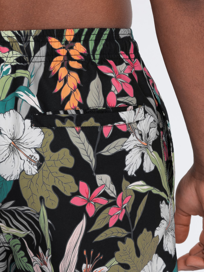 Men's floral swim shorts - black V3 OM-SRBS-0140