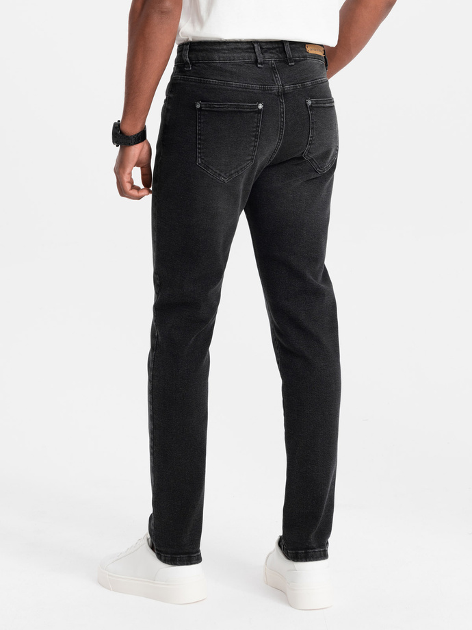 Spodnie męskie jeansowe SLIM FIT - czarne V1 OM-PADP-0110