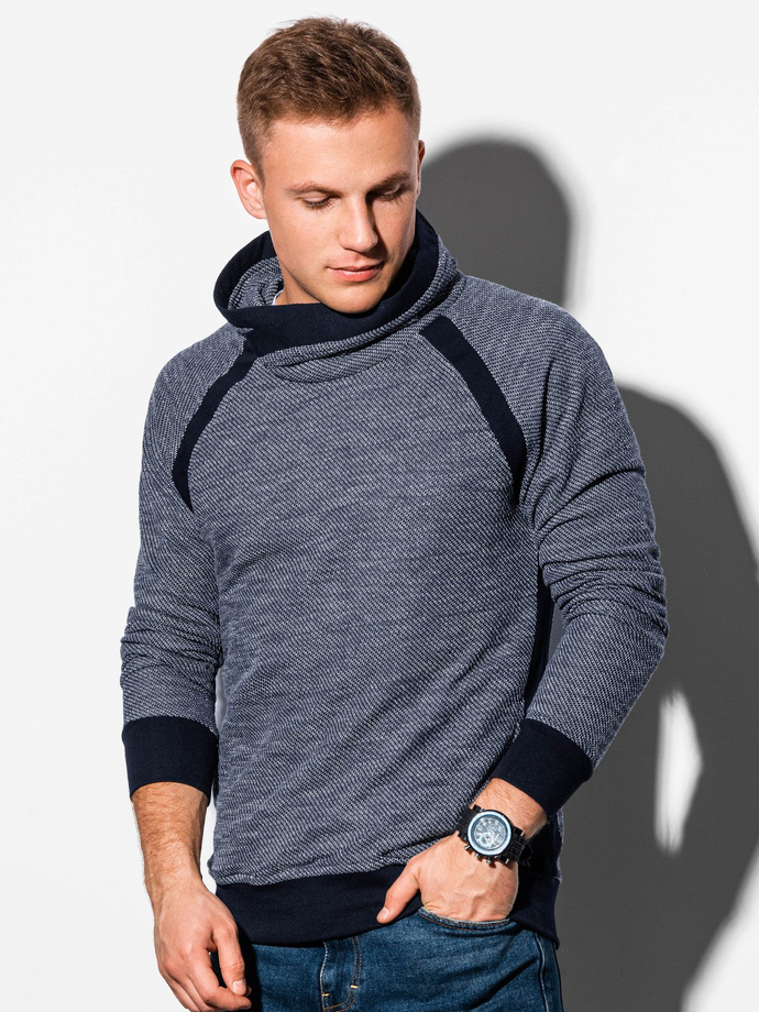 Men's stand-up collar sweatshirt - navy B678