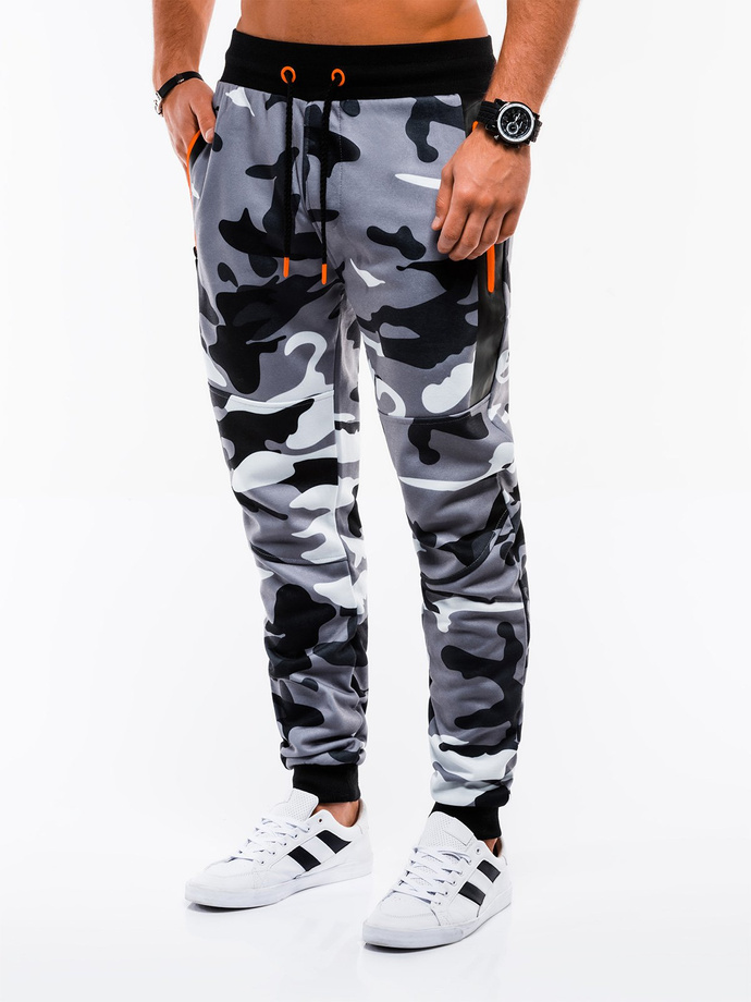 Men's sweatpants - grey/camo P657