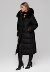 Women's long jacket with fur OW-JALJ-0107 v2 - black