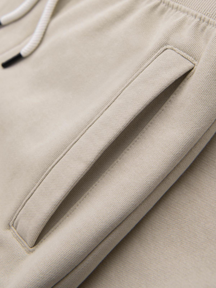 Men's sweatpants with unlined leg - light beige V1 OM-PABS-0206