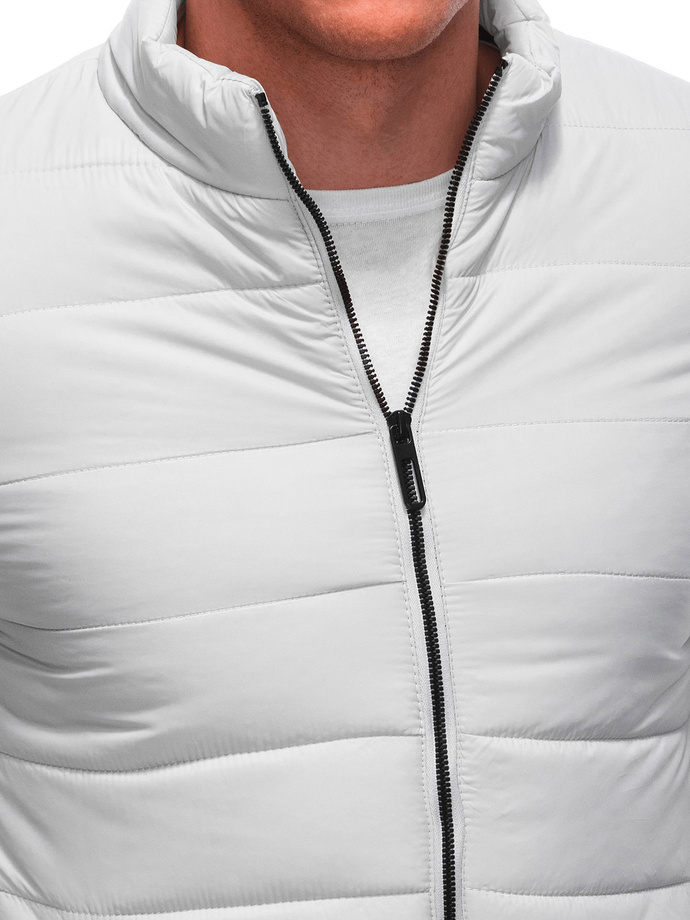 Men's mid-season quilted jacket C526 - light grey