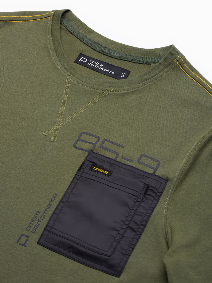 Men's printed longsleeve - olive L130