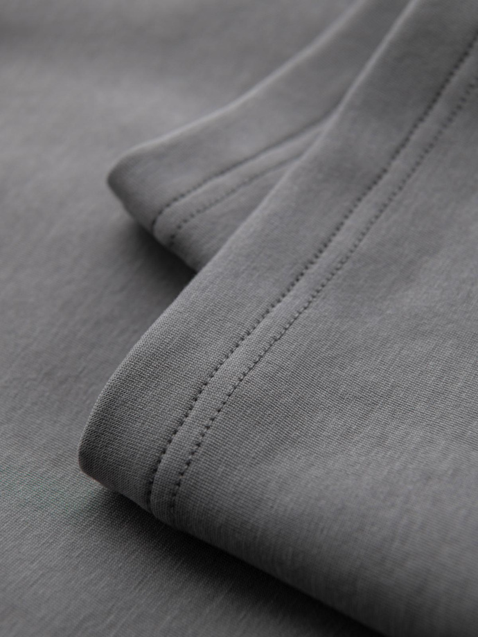 Dresowe spodnie męskie z prostą nogawką i gumowymi detalami – szare V3 OM-PASK-0281