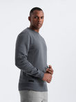 BASIC men's non-stretch cotton sweatshirt - graphite V11 OM-SSBN-0159