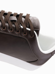 Men's classic sneaker shoes with high sole - dark brown V2 OM-FOCS-0165