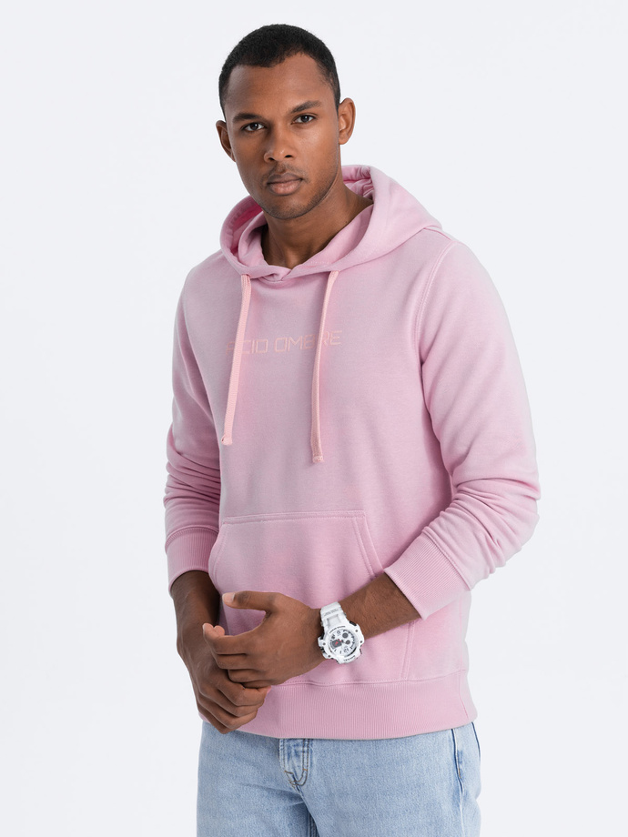 Men's printed hoodie - pink B1351