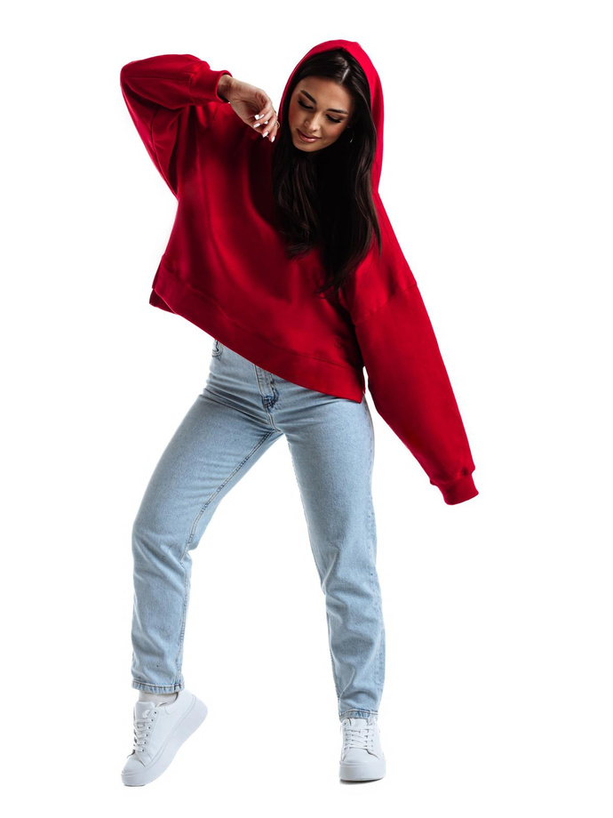 Bluza damska z kapturem TLR044 - czerwona