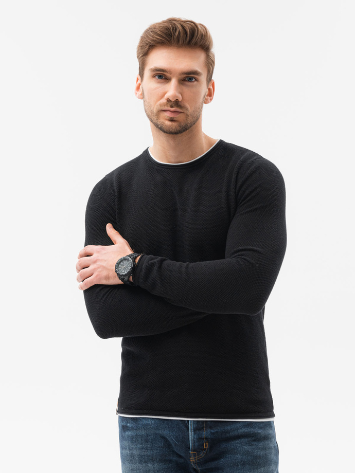 Sweter męski - czarny V1 E121