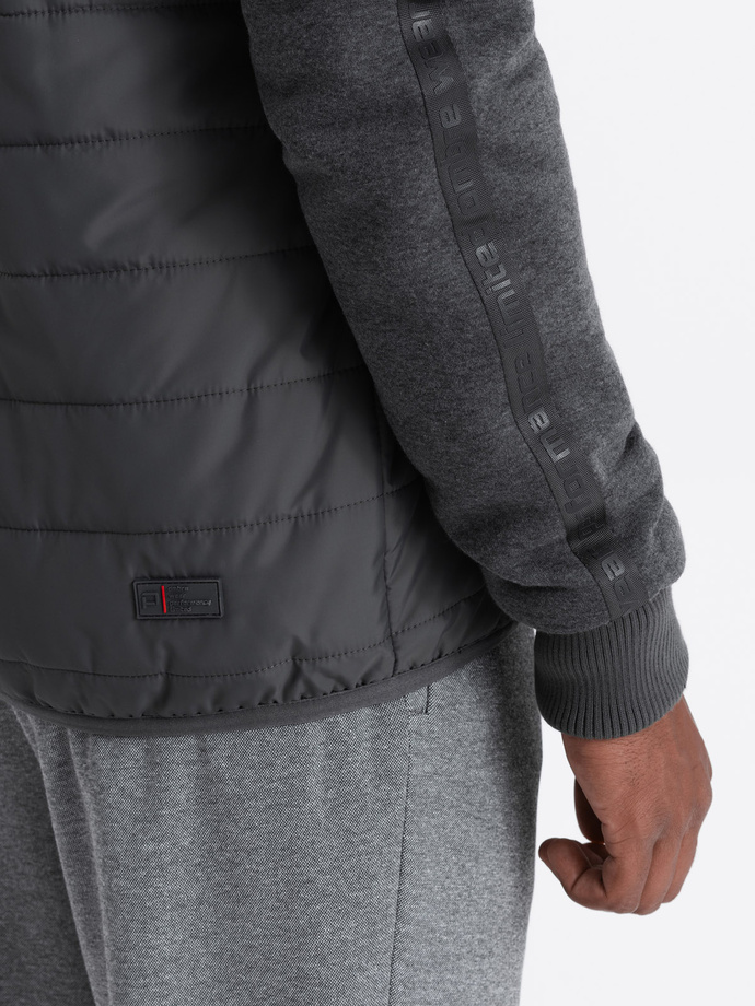 Men's mid-season jacket - dark grey C601