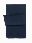 Monochrome men's scarf with tassels - navy blue V2 OM-ACSF-0116