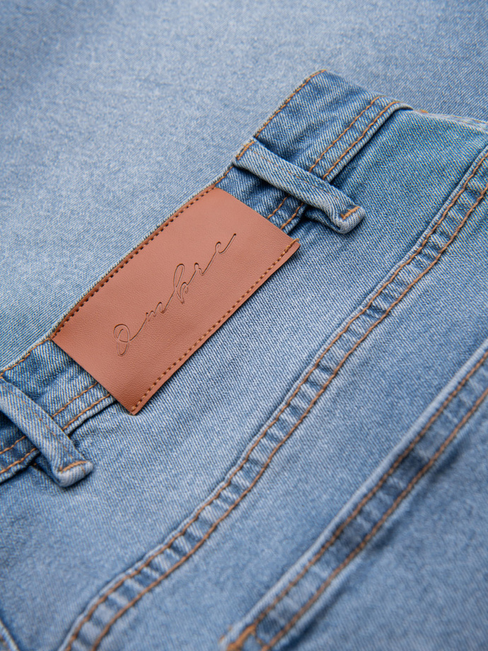 Denim men's shorts with a classic cut - light blue V2 OM-SRDS-0171