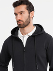 Rozpinana bluza dresowa hoodie w stylu streetwearowym – czarna V3 OM-SSZP-0213