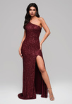 Evening dress LA-OM-DLR142 - dark red