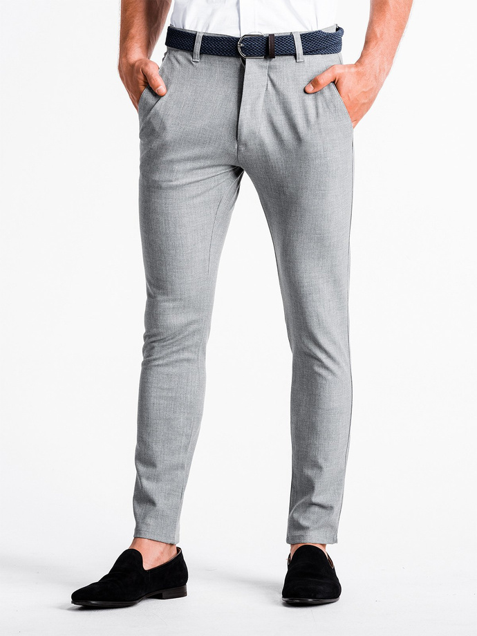 Men's pants chinos - light grey P832