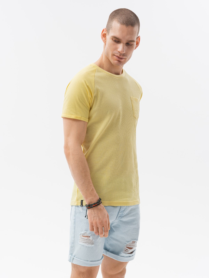Men's plain t-shirt - yellow S1182