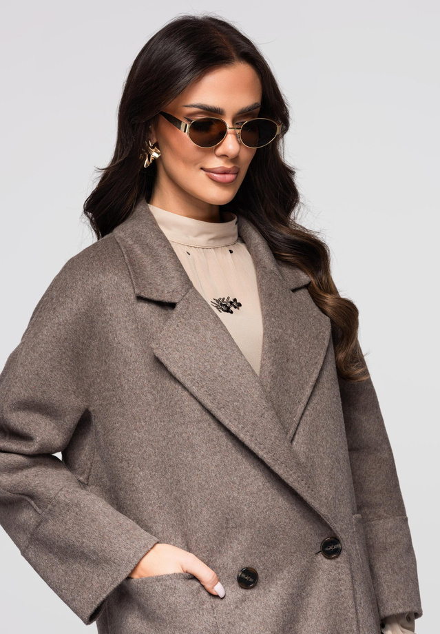 Płaszcz damski LARICA OW-COLC-0110 v1 - taupe