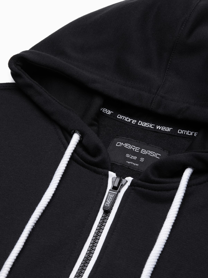 Bluza męska rozpinana z kapturem BASIC - czarna V1 B977