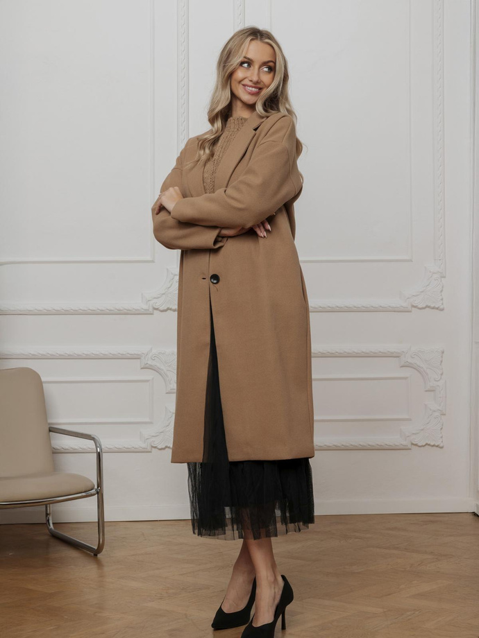 Płaszcz damski CLR036 - camel