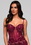 Sukienka wieczorowa LA-OM-DLR204 - burgundy