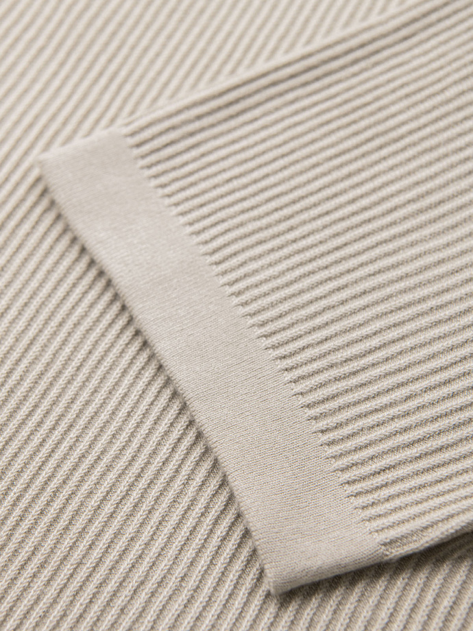 Koszulka męska polo bez guzików z otwartym kołnierzykiem – jasnoszara V3 OM-POSS-0160