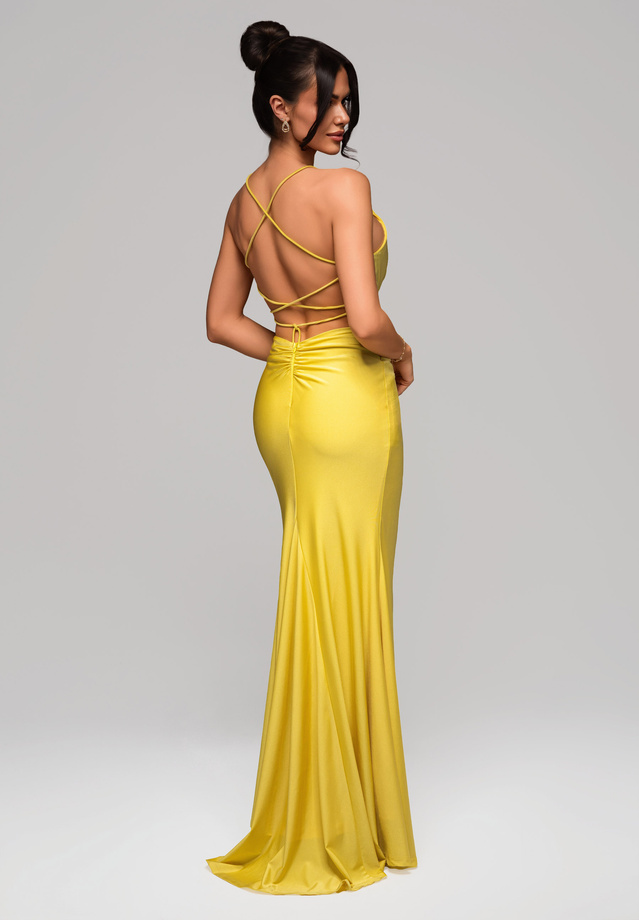Evening dress LA-OM-DLR155 - yellow