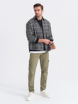 Men's STRAIGHT LEG cargo pants with zippered pockets - olive V2 OM-PACG-0204