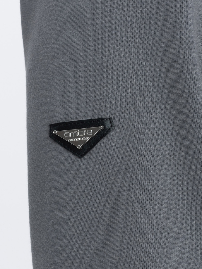 Men's unbuttoned bomber jacket - gray V3 OM-SSZP-22FW-011