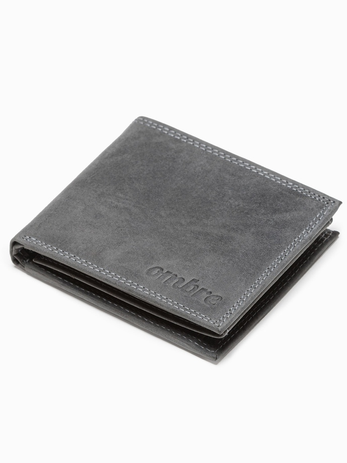 Men's leather wallet - black A092