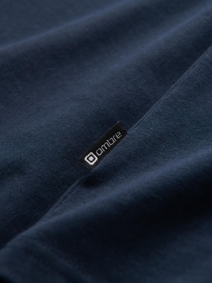 Men's V-NECK T-shirt with elastane - navy blue V2 OM-TSCT-0106