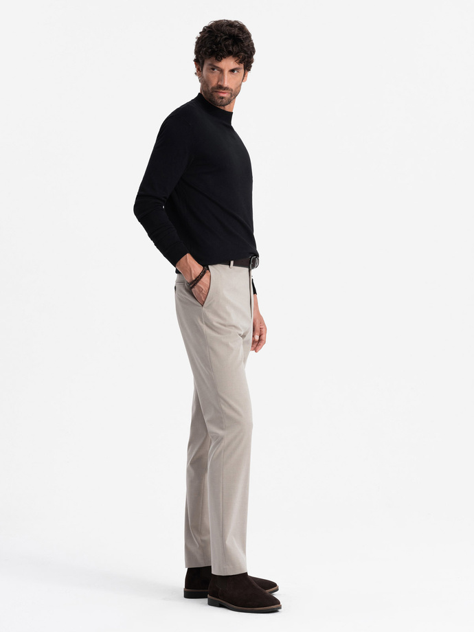 Men's knitted half-golf with viscose - black V1 OM-SWTN-0100