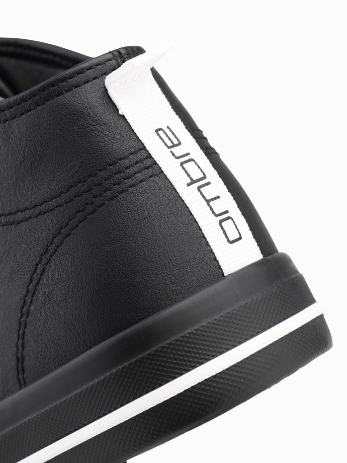 Contrasting men's sneakers with raised upper - black V1 OM-FOTH-0121