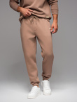 Classic unisex sweatpants with ribbed cuffs - brown V16 OU-PSBC-0100