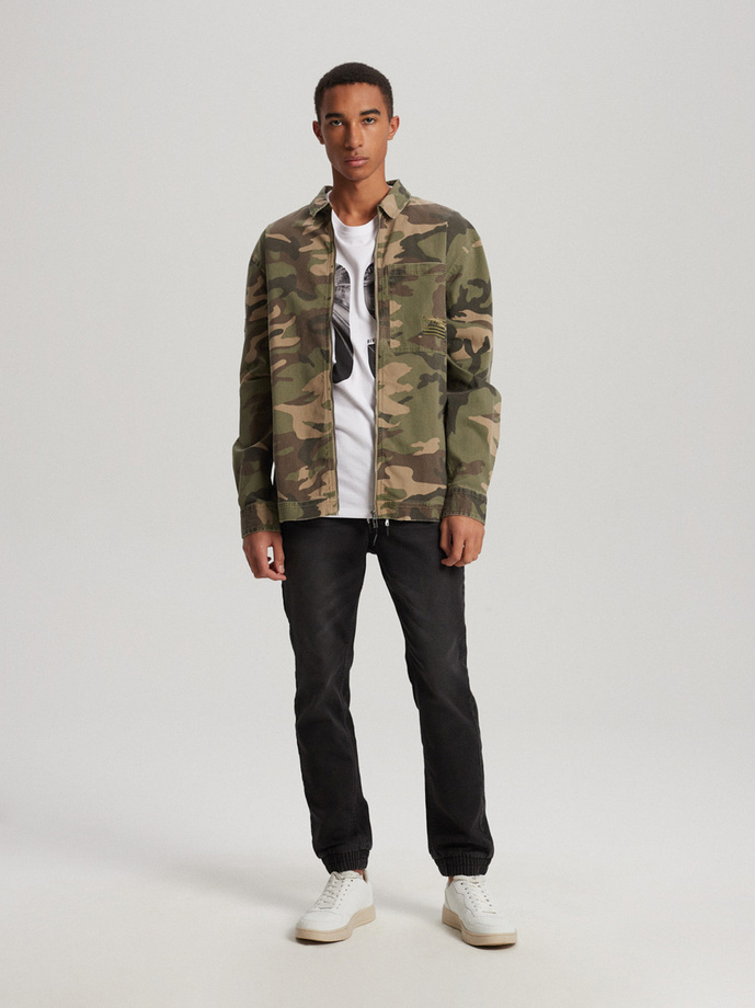 T-shirt męski z nadrukiem BIGTEE S1821 - biały