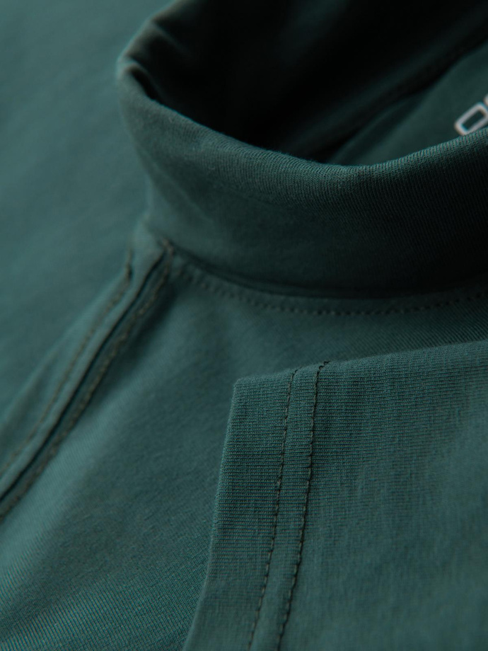 Men's plain turtleneck longsleeve - dark green V7 OM-OM-LSCL-0130