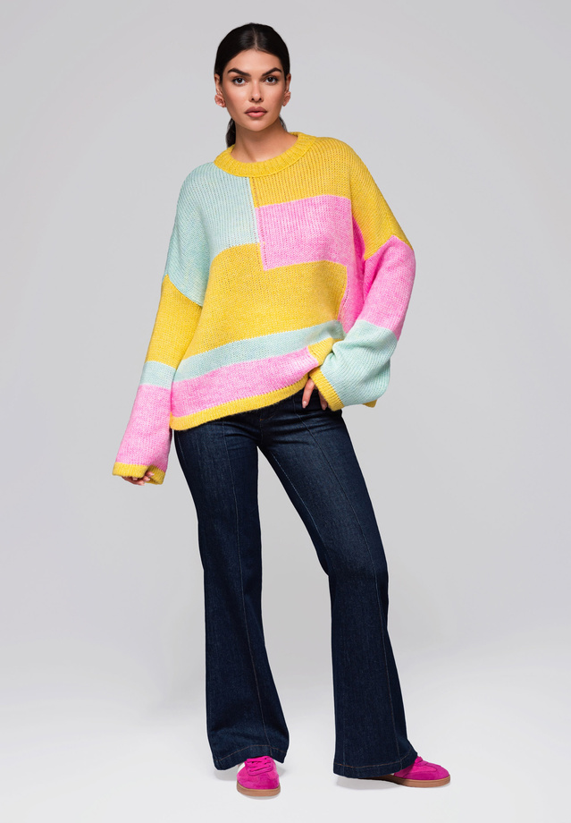 Sweter damski LW-SWSW-0108 - yellow/mint