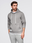 Men's kangaroo hooded sweatshirt - gray V8 OM-SSBN-0177