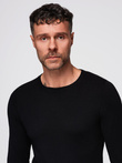 Classic men's sweater with round neckline - black V2 OM-SWBS-0106