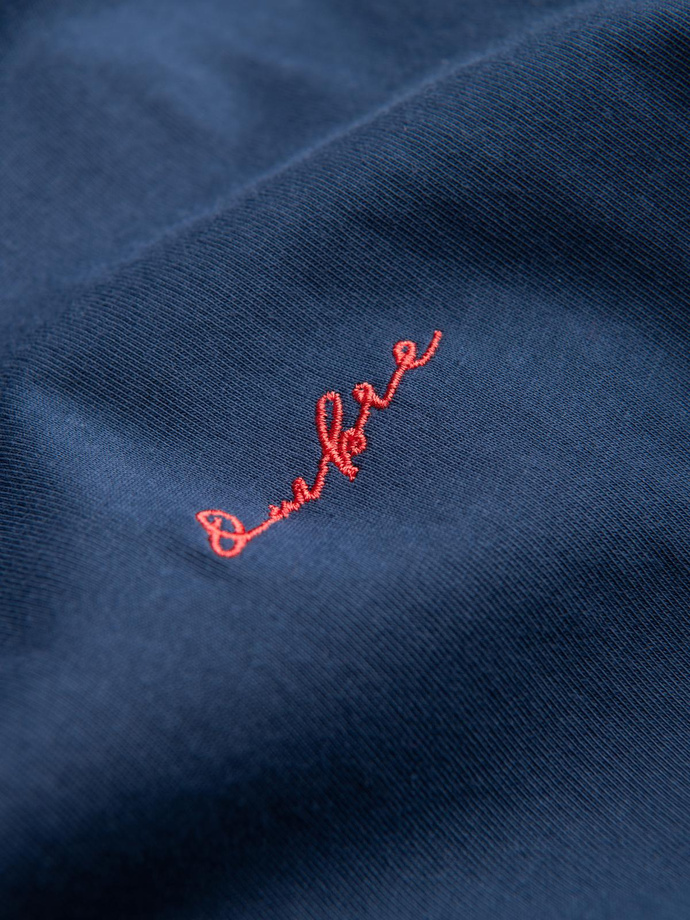 Bawełniana męska koszula REGULAR z dzianiny single jersey - niebieska V1 OM-SHCS-0138