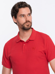Men's pique knit polo shirt - red V22 S1374