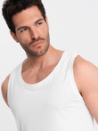 Męska bawełniana koszulka tank top BASIC – biała V1 OM-TSBT-0192