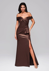 Evening dress LA-OM-DLR248 - brown