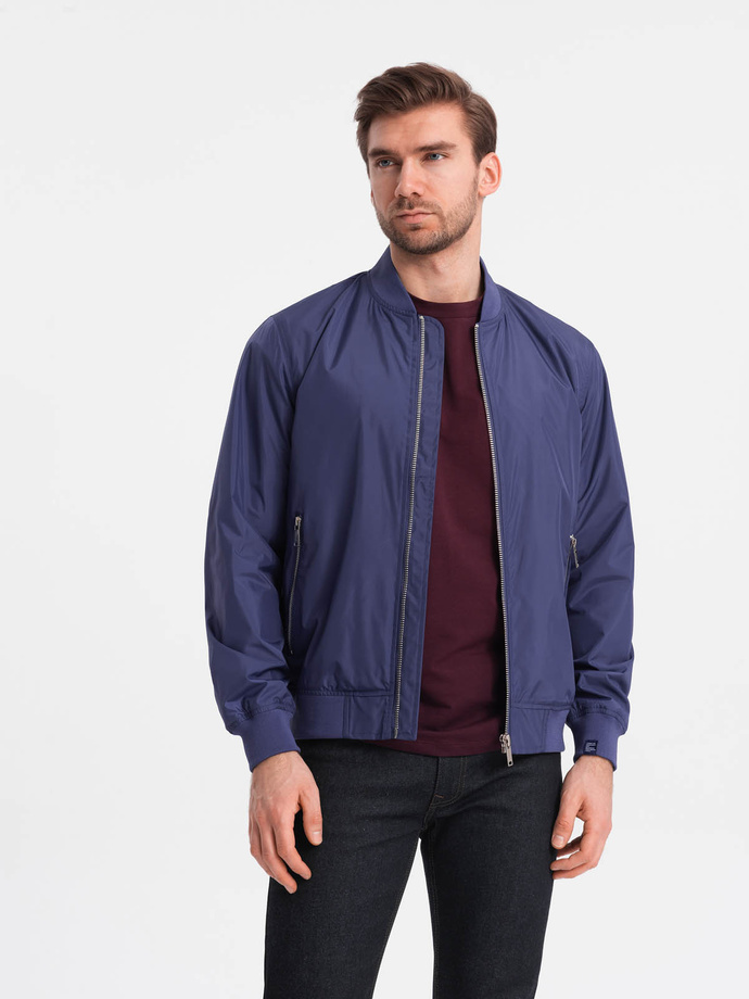Men's classic bomber jacket - navy blue V4 C439