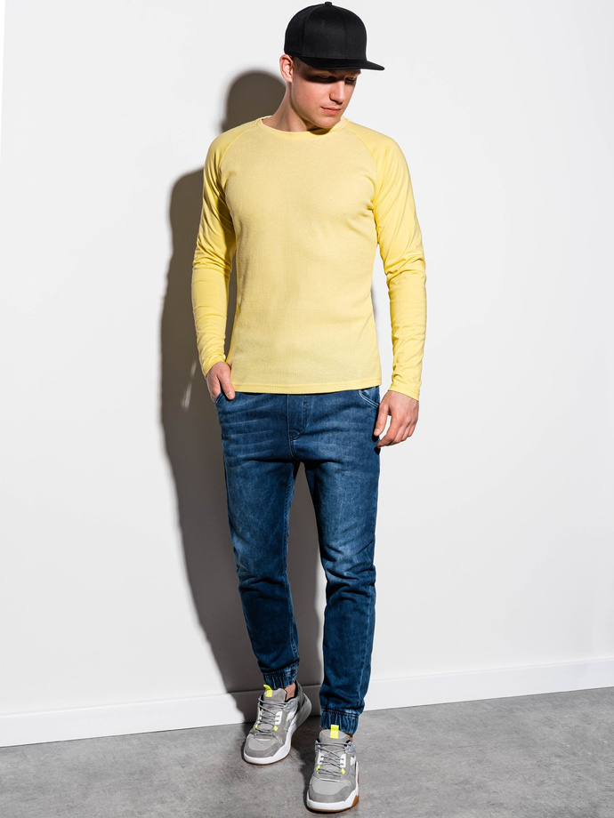 Men's plain longsleeve - yellow L119